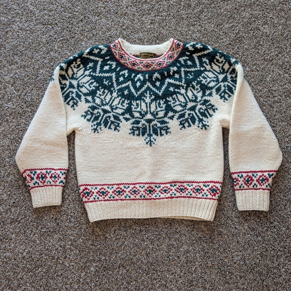 Eddie Bauer Sweaters - Vintage Eddie Bauer Wool Fair Isle Christmas Sweater Size Small
